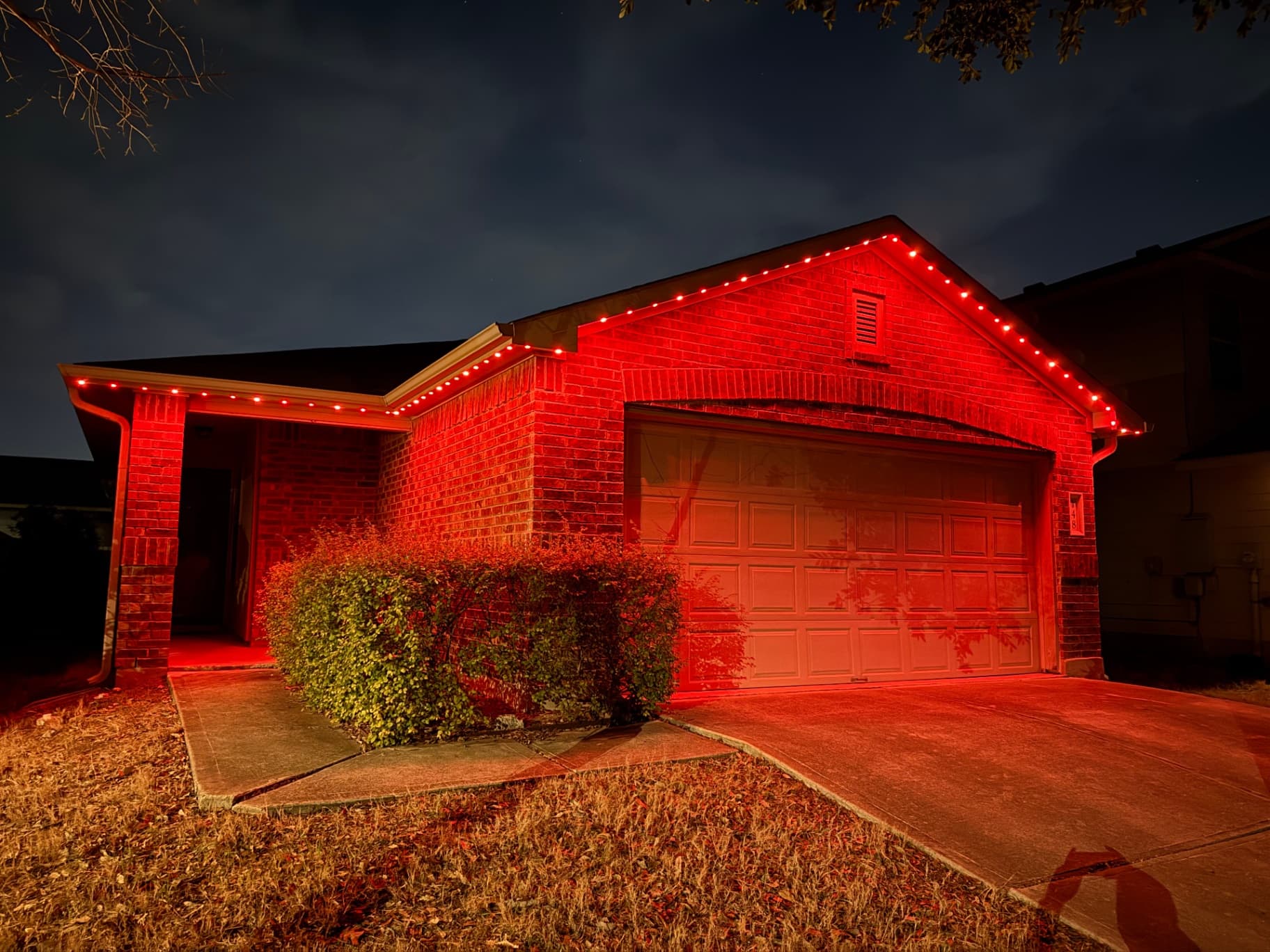 National Pizza Day red lighting display