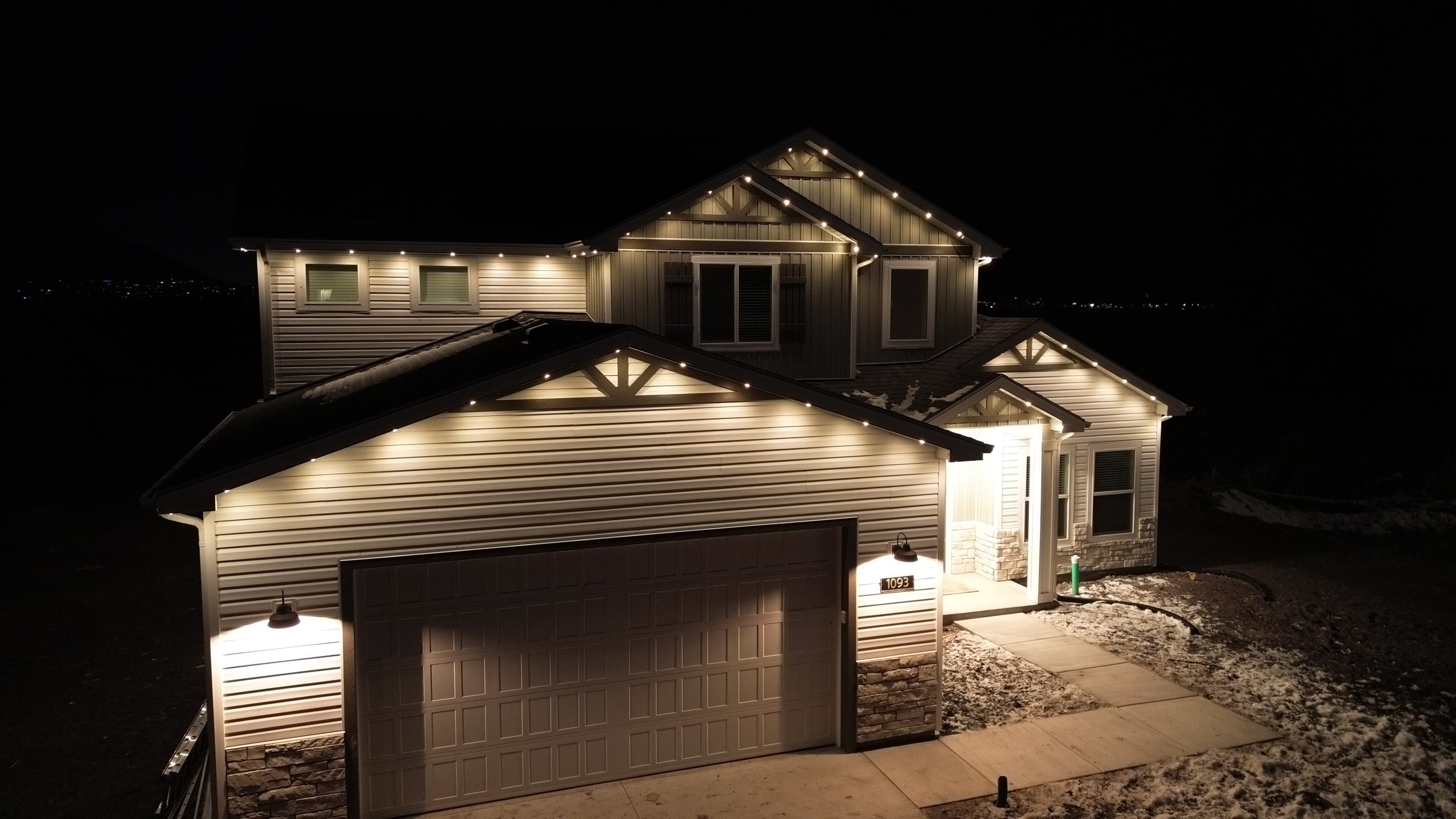 Permanent LED lighting installation on a home (TruLight network install)